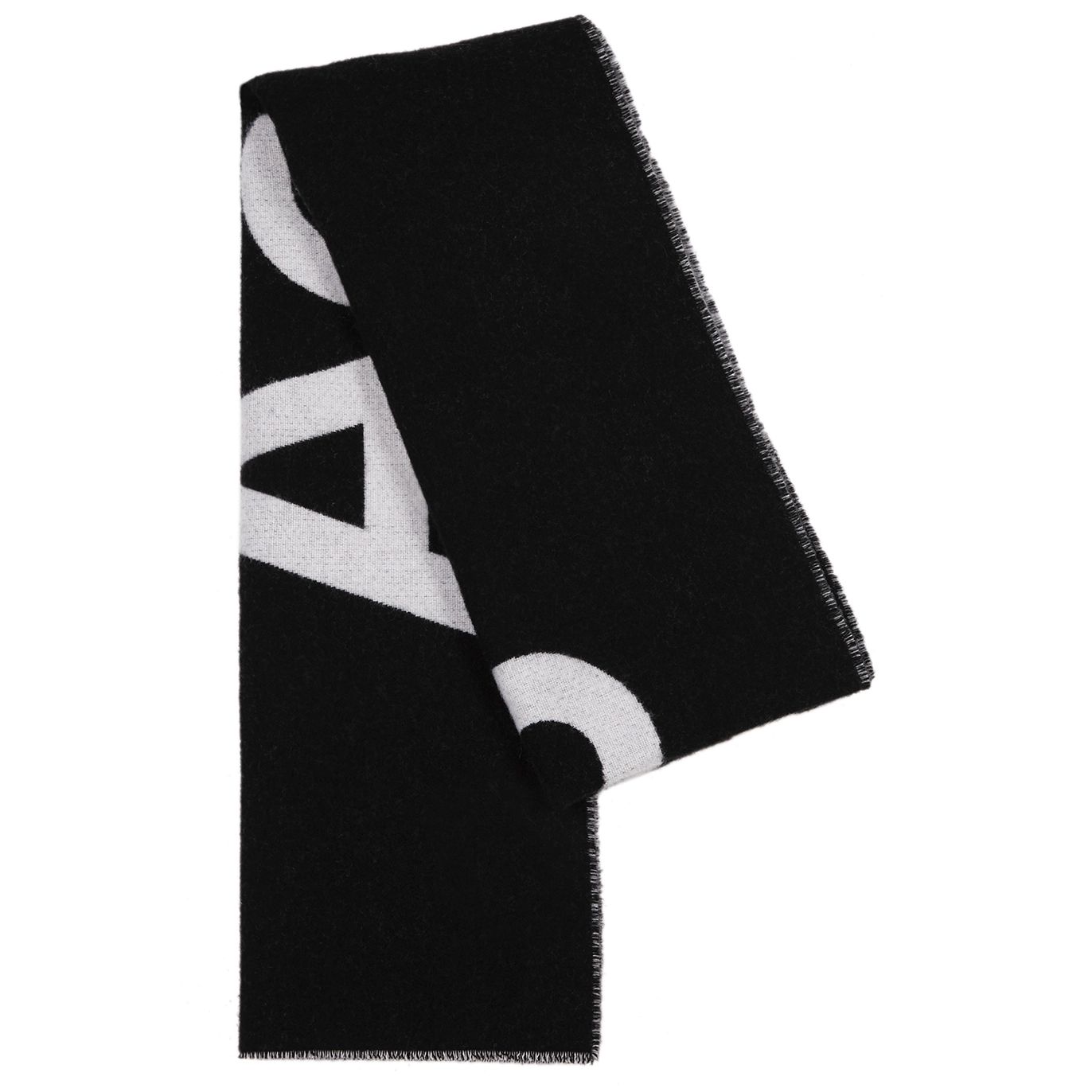 Acne Studios Toronto Logo-intarsia Wool-blend Scarf - Black And White | Harvey Nichols (Global)