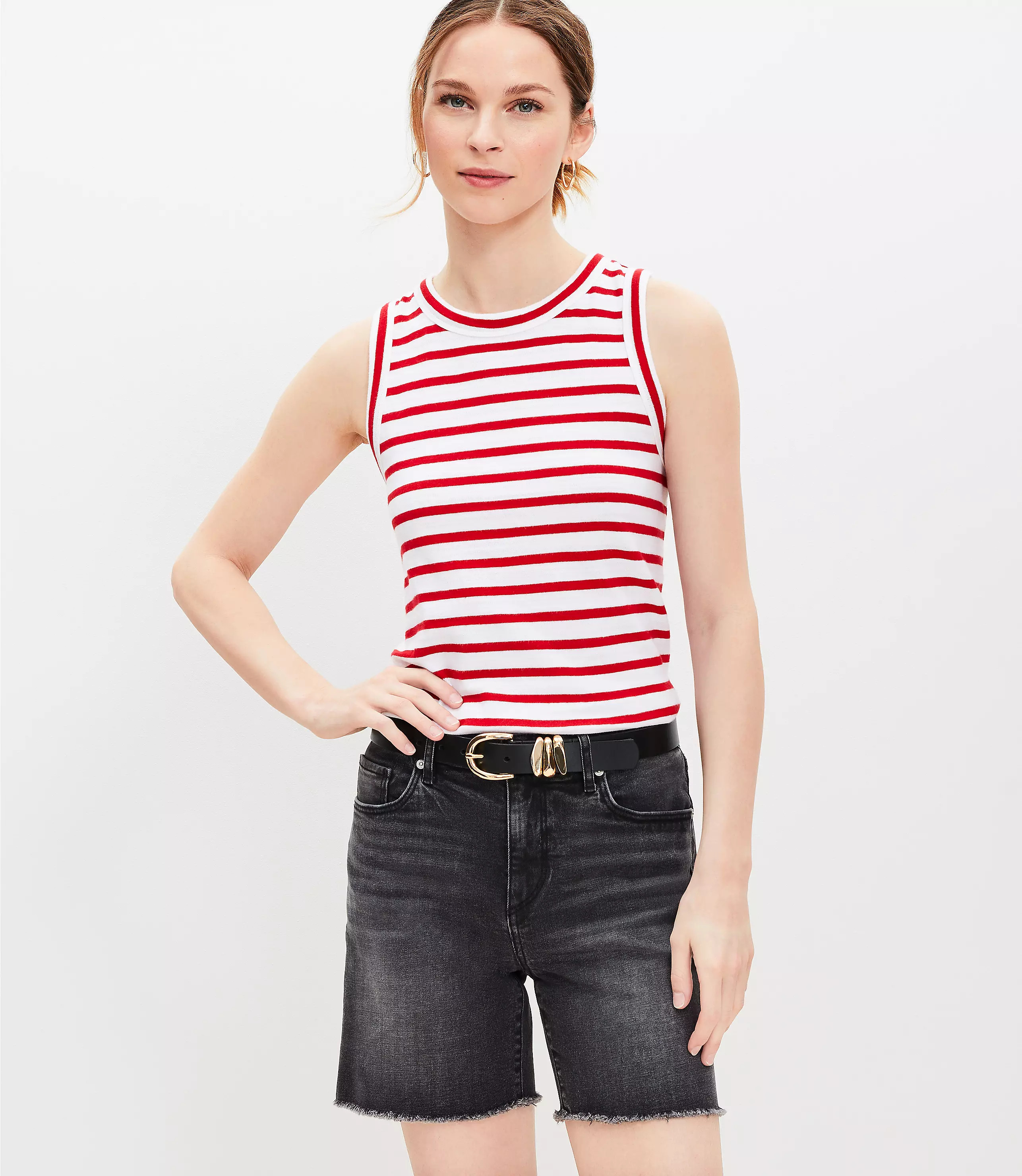 Frayed Boyfriend Shorts in Washed Black Wash | LOFT