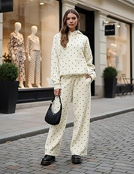 HOCANDY Polka Dot Hoodie and Sweatpants Set for Women | Amazon (US)