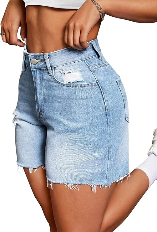 IWD High Waisted Casual Jean Denim Shorts | Amazon (US)