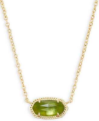 Kendra Scott Glass Stone 14K Gold Plated Over Brass Elisa Pendant Necklace - Macy's | Macy's