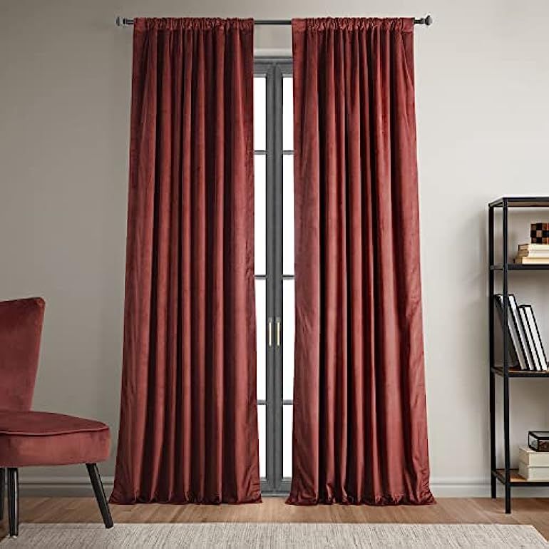 HPD Half Price Drapes Signature Velvet Blackout Curtains for Bedroom 50 X 96 (1 Panel), VPCH-1801... | Amazon (US)