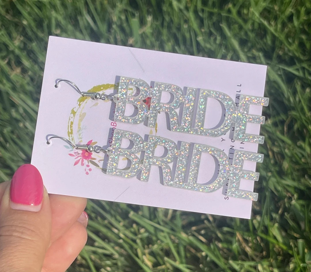 Bride Earrings Pink Bride Jewelry Bride to Be Earrings - Etsy Canada | Etsy (CAD)