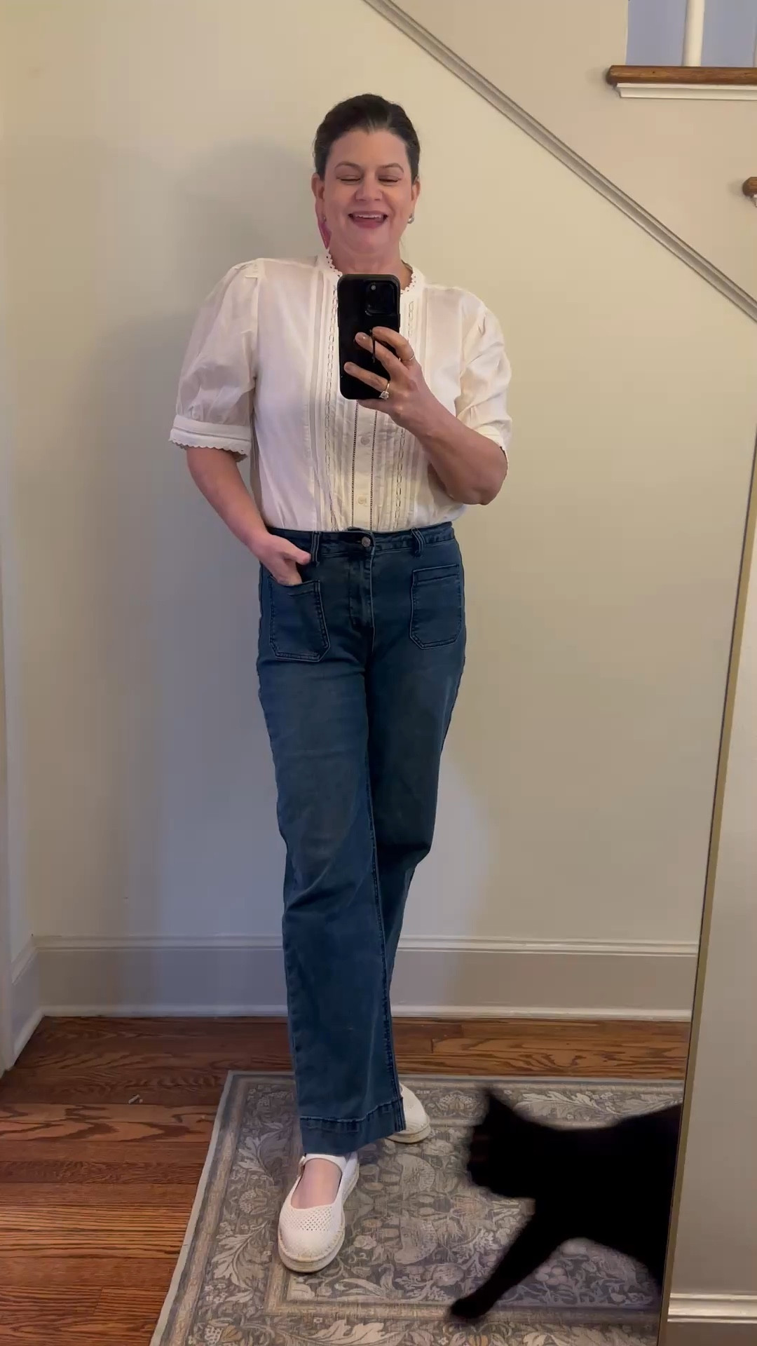 This shirt from Walmart is such a great staple for your closet! It has all the details of the high dollar version with a Walmart price tag! I am wearing a large for reference  

#LTKWorkwear #LTKMidsize #LTKOver40