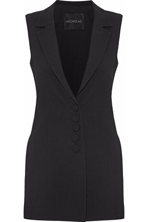 Nicholas Woman Buttoned Crepe Vest Black Size 4 | The Outnet US