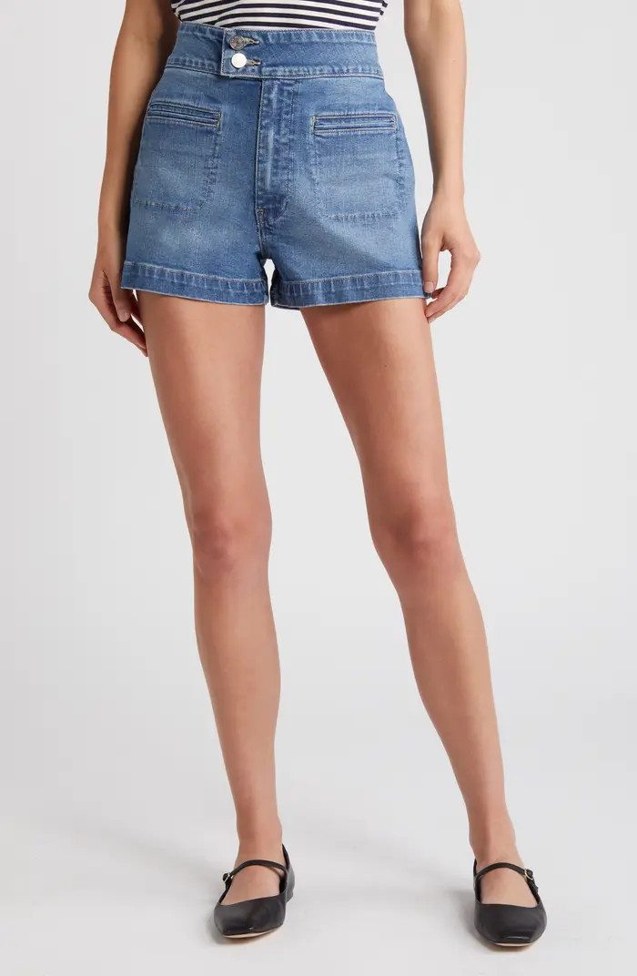 FRAME Le Hardy Welt Pocket High Waist Denim Shorts | Nordstrom | Nordstrom