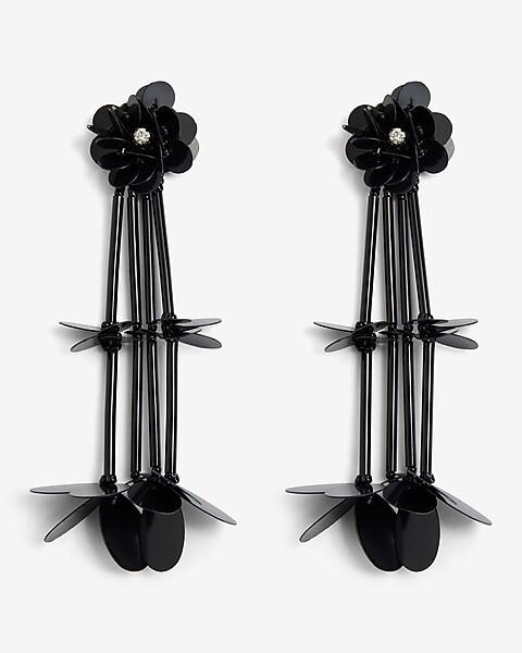 Beaded Flower Drop Earrings | Express