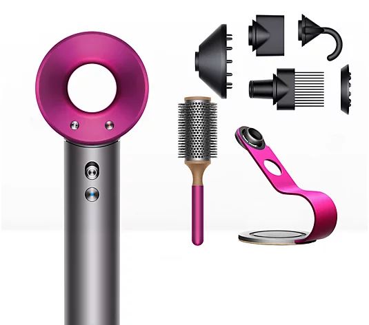 Dyson Supersonic Hair Dryer w/ Stand and Round Brush - QVC.com | QVC