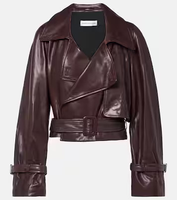 Hatti cropped leather biker jacket | Mytheresa (UK)