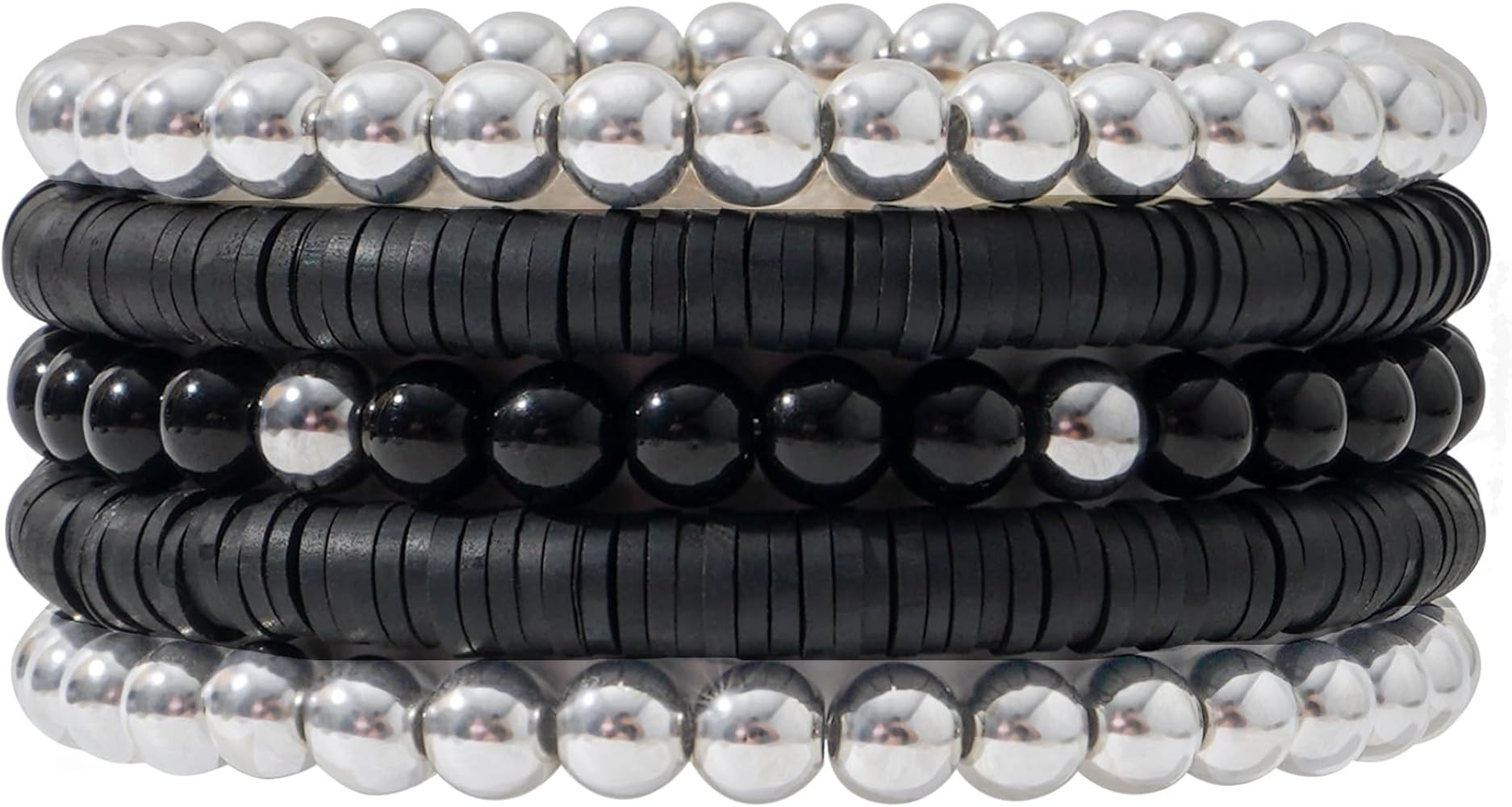 GOOJIDS Surfer Heishi Clay Bead Bracelets for Women Bohemian Stackable Evil Eye Vinyl Disc Beaded... | Amazon (US)