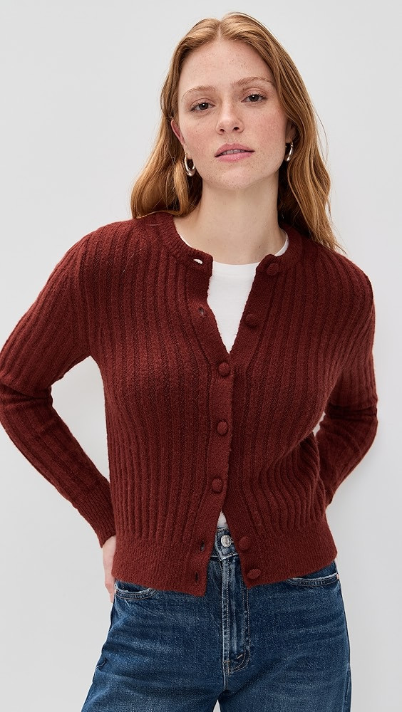 Ribbed Button Front Cardigan | Shopbop