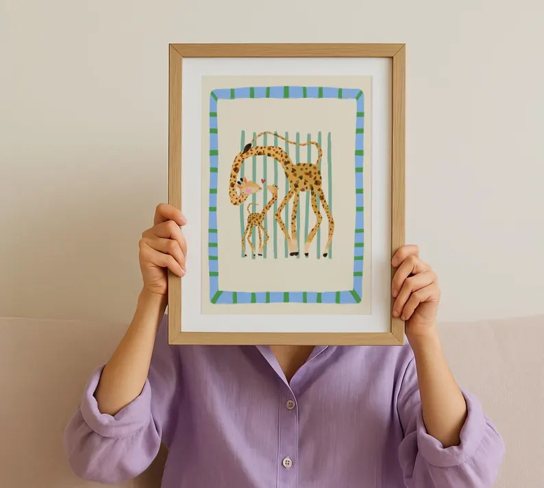 Gerald Giraffe Print: Whimsical Nursery Art, Kids Room Decor | Etsy (Global)