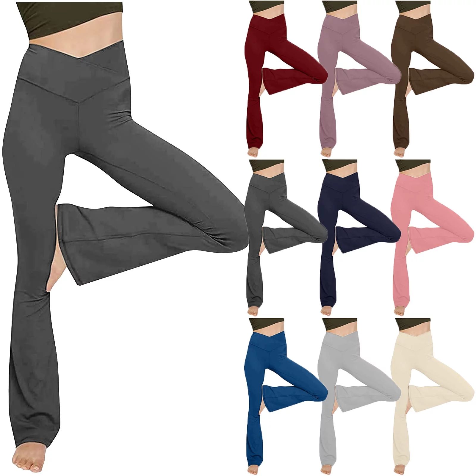 Viadha Women's High Waisted Yoga Pants Stretch Yoga Leggings Fitness Running Gym Sports Full Leng... | Walmart (US)