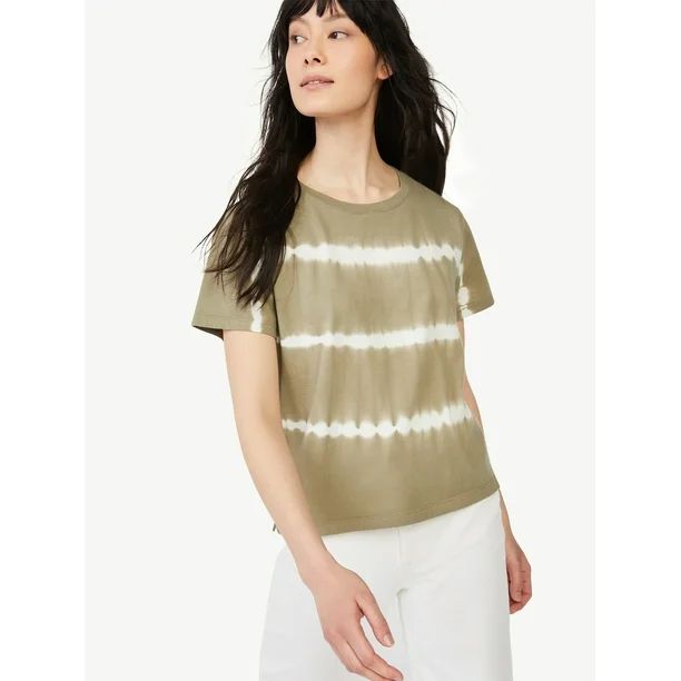 Free Assembly Women's Cropped Boxy T-Shirt with Short Sleeves - Walmart.com | Walmart (US)