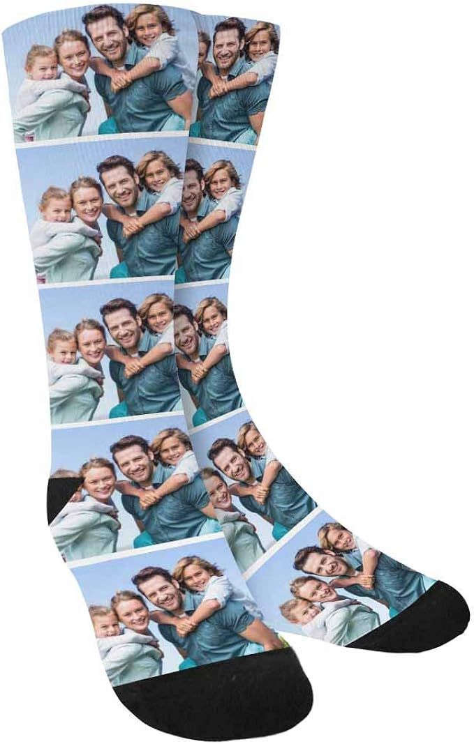 Custom Personalized Family Photo Crew Socks for Men Women-Upload Your Unique Memorable Family Pic... | Amazon (US)