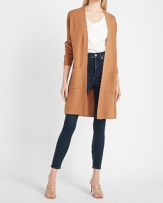 Ribbed Patch Pocket Cardigan | Express