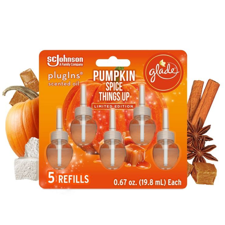 Glade PlugIns Scented Oil Air Freshener Refills - Pumpkin Spice Things Up - 3.35oz/5ct | Target