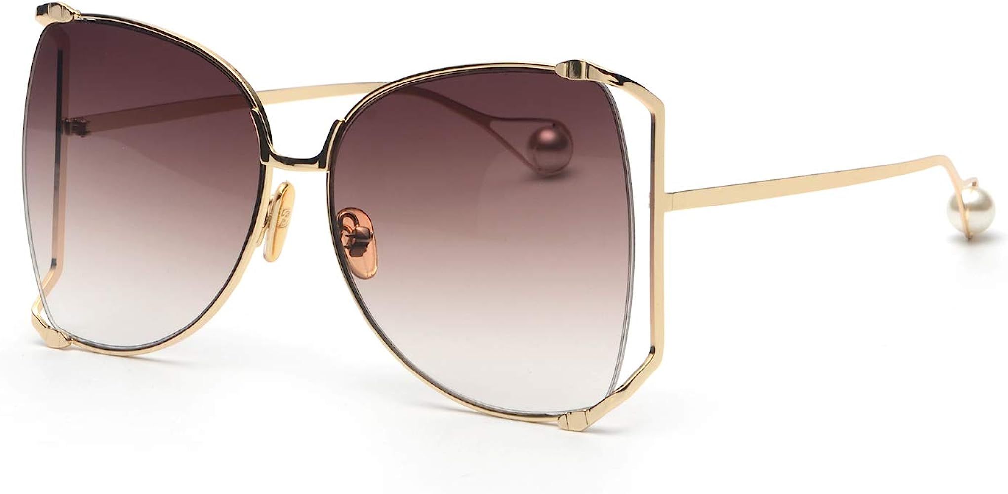 Oversized Semi Rimless Sunglasses For Women | Amazon (US)