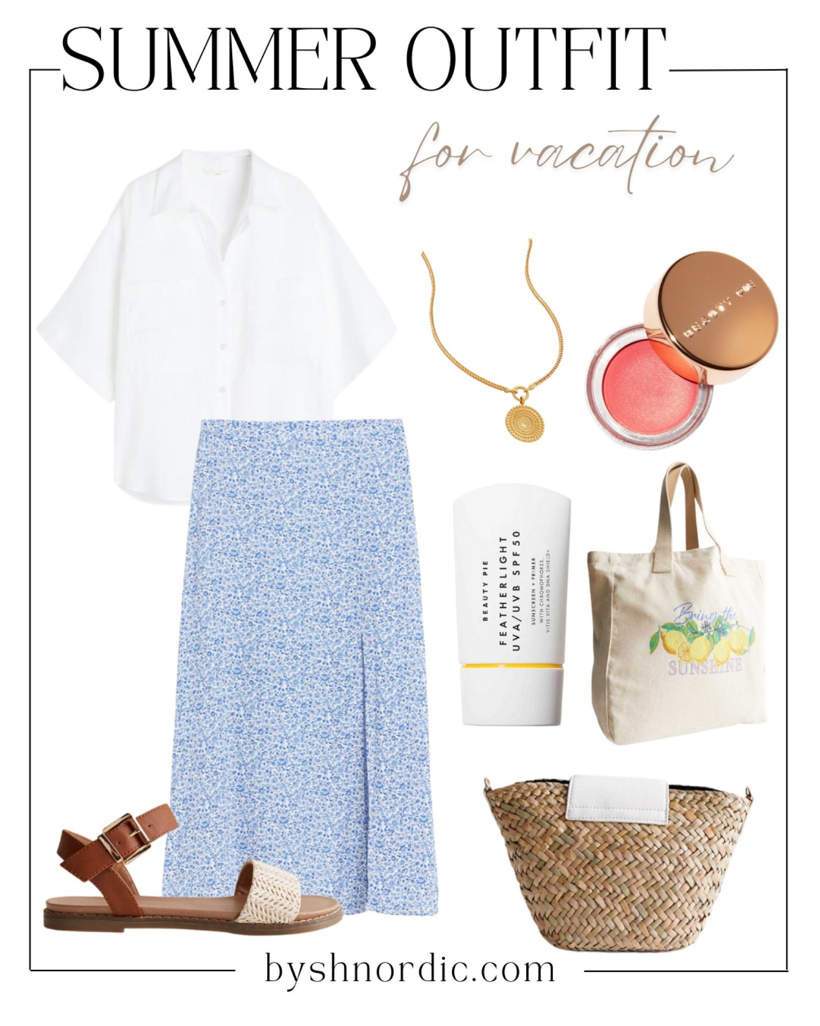 Cute and simple vacation outfit: white top, floral skirt, neutral sandals, and hand bag! #casuallook #summerstyle #outfitidea #beautypicks

#LTKFind #LTKstyletip #LTKbeauty