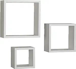 Melannco Floating Square Cube Shelves, for Bedroom, Living Room, Bathroom, Kitchen, Nursery, Set ... | Amazon (US)