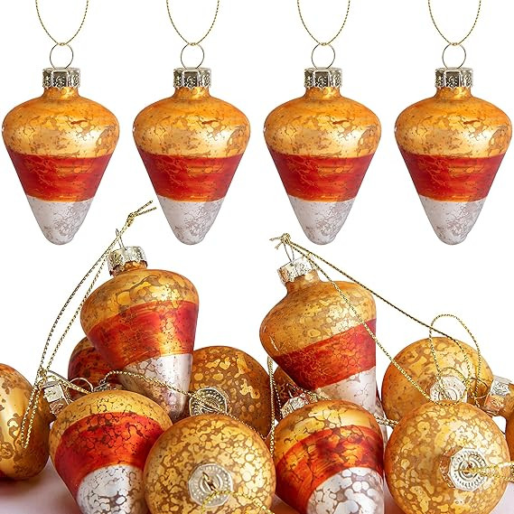 Watayo 12 Pcs Fall Thanksgiving Glass Candy Corn Ornaments- 2" x 1.5" Glass Candy Corn Hanging Or... | Amazon (US)