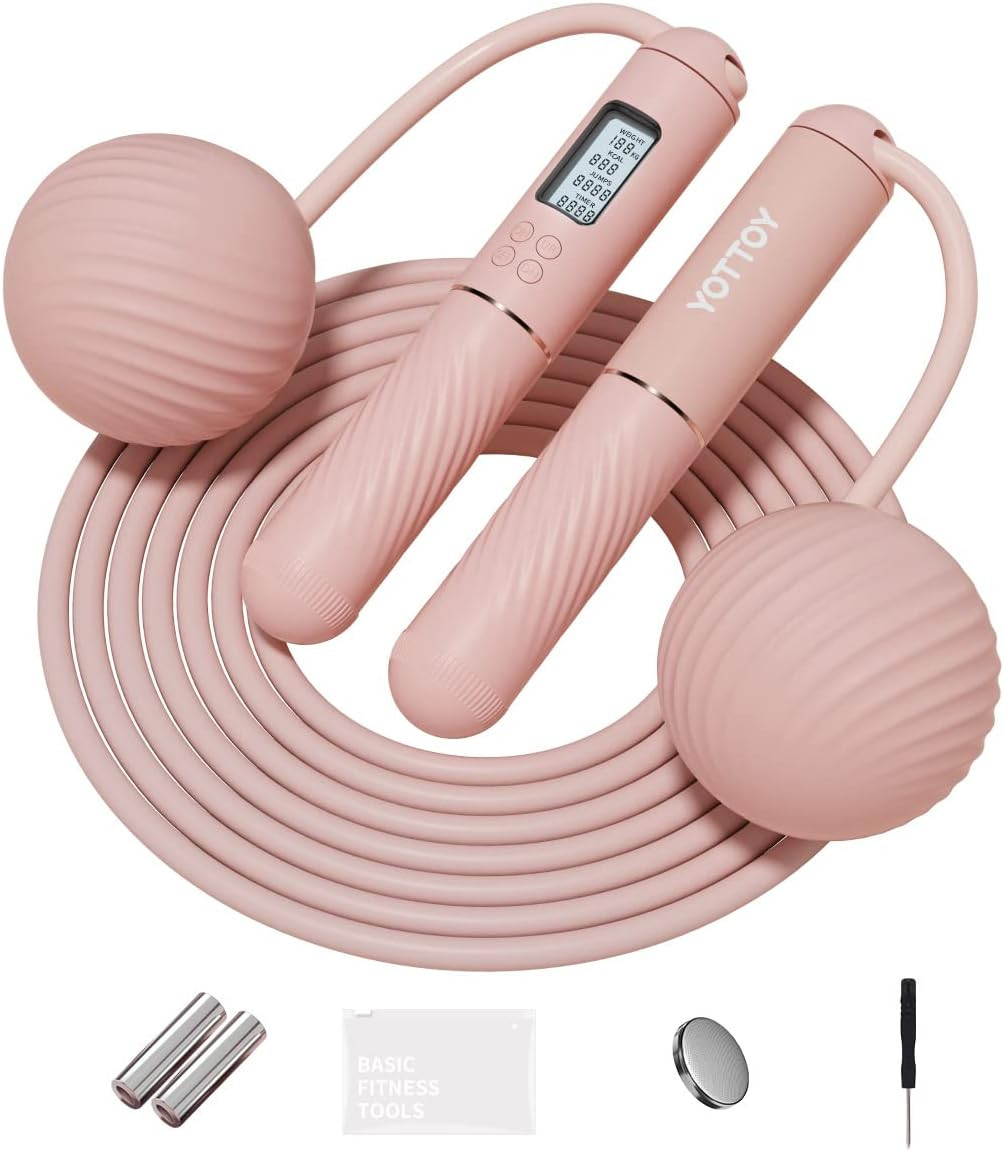 YOTTOY Cordless Jump Rope with Counter - Ropeless Jump Rope 2 In 1 with Large Cordless Ball-Weigh... | Amazon (US)