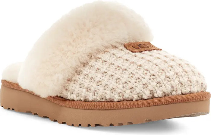 Cozy Knit Genuine Shearling Slipper | Nordstrom