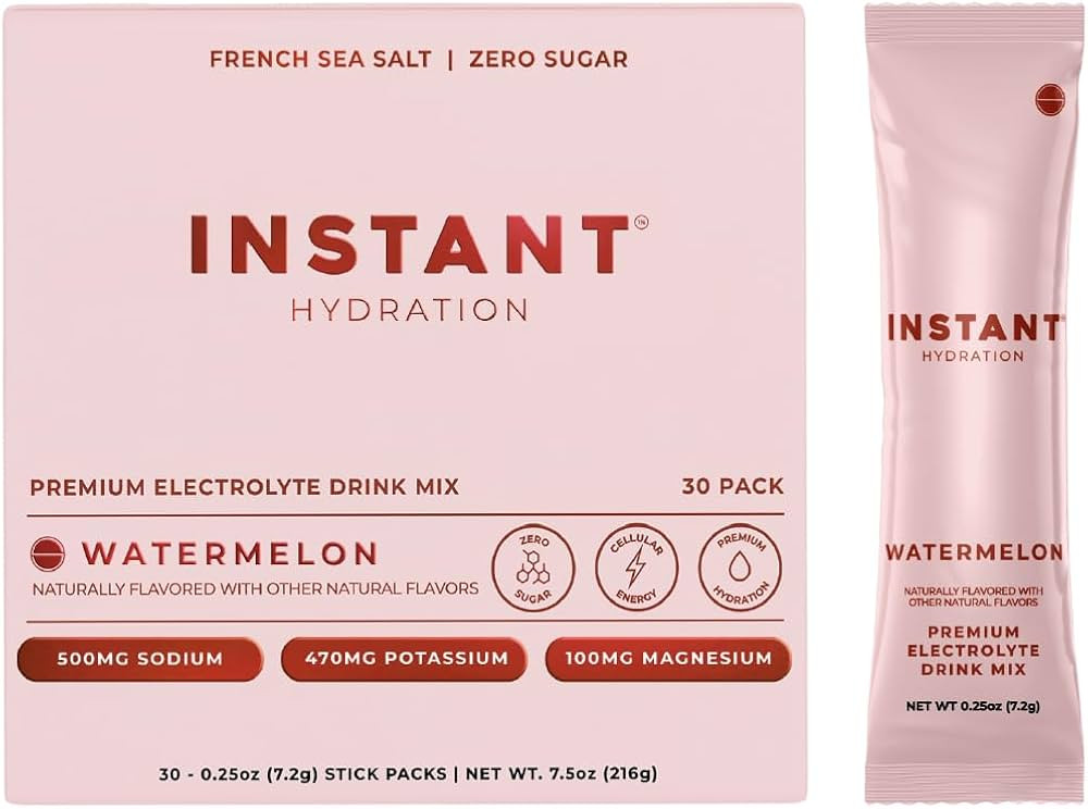 Instant Hydration Electrolytes Powder Packets - Watermelon Electrolyte Drink Mix - Zero Sugar - K... | Amazon (US)
