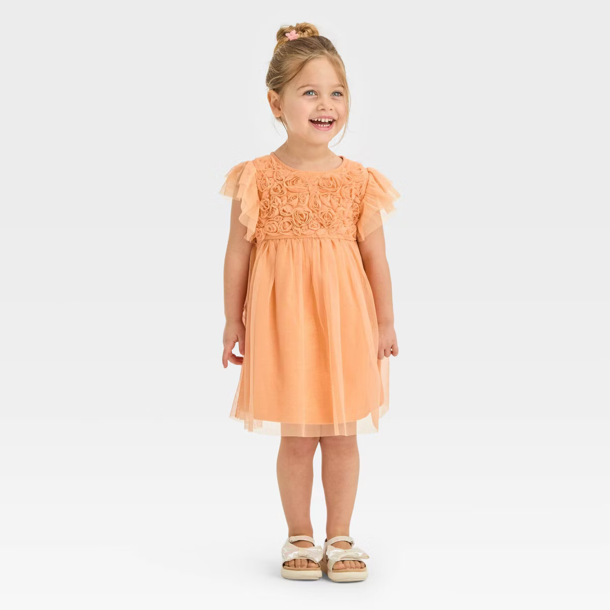 Toddler Girls' Tulle Dress - Cat & Jack™ Peach | Target