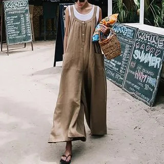 Linen Wide-Leg Jumper Pants | YesStyle Global
