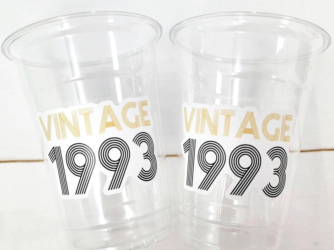 30th PARTY CUPS - Vintage 1993 Cups Best of 1993 30th Birthday Party 30th Birthday Favors 30th Pa... | Etsy (US)