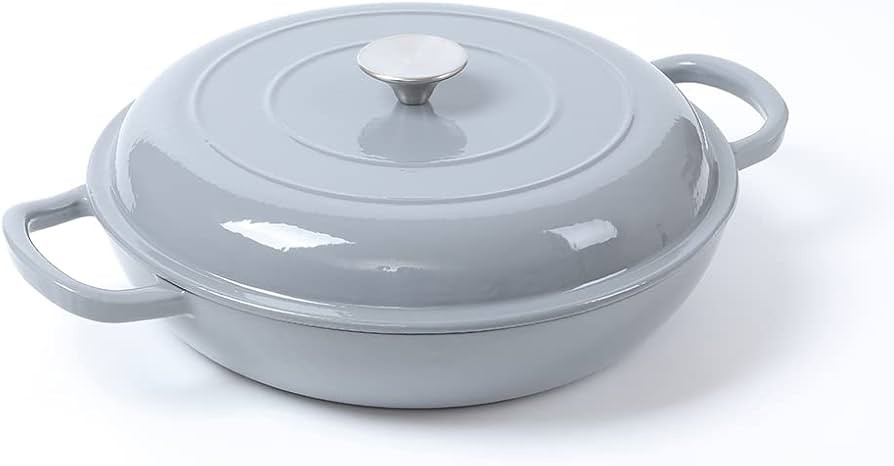 HAWOK Enameled Cast Iron Braiser Casserole Gray… | Amazon (US)