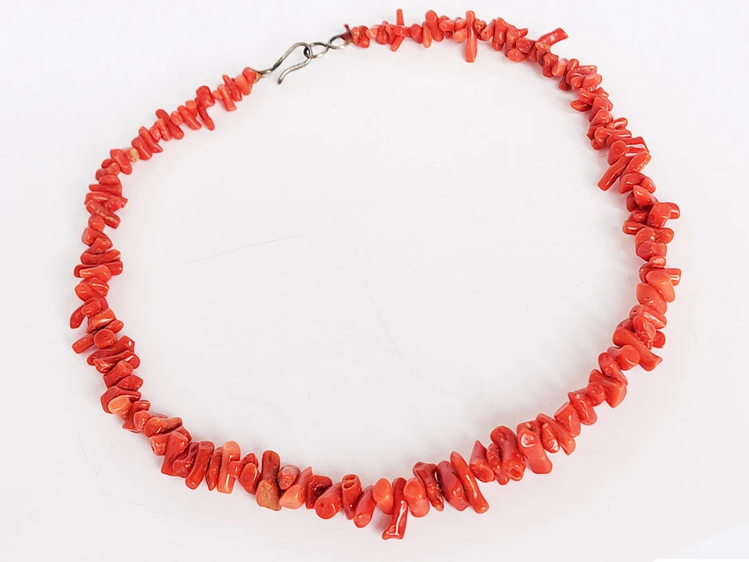 Deep Red Branch Coral Necklace, 14 Inch Dark Salmon Graduated Natural Coral From Hawaii 1980s, Ne... | Etsy (US)