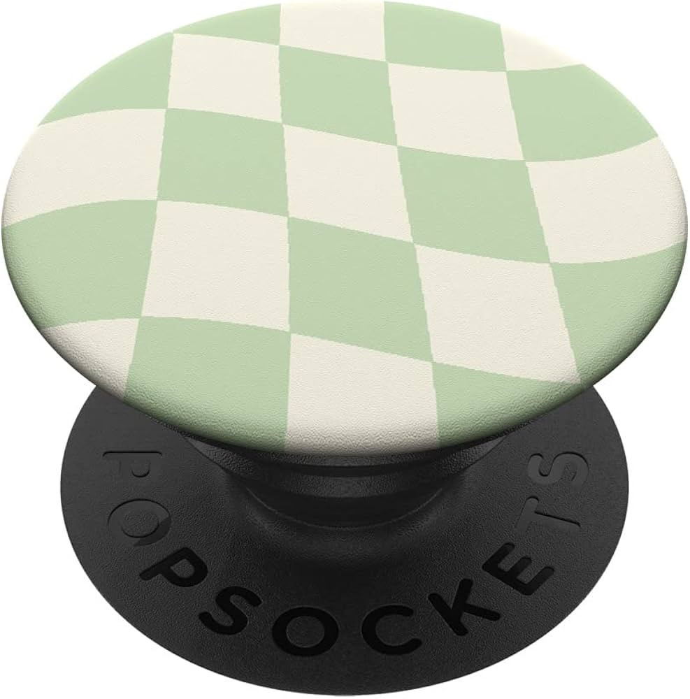 Danish Pastel Aesthetic Green Checkered PopSockets Standard PopGrip | Amazon (US)