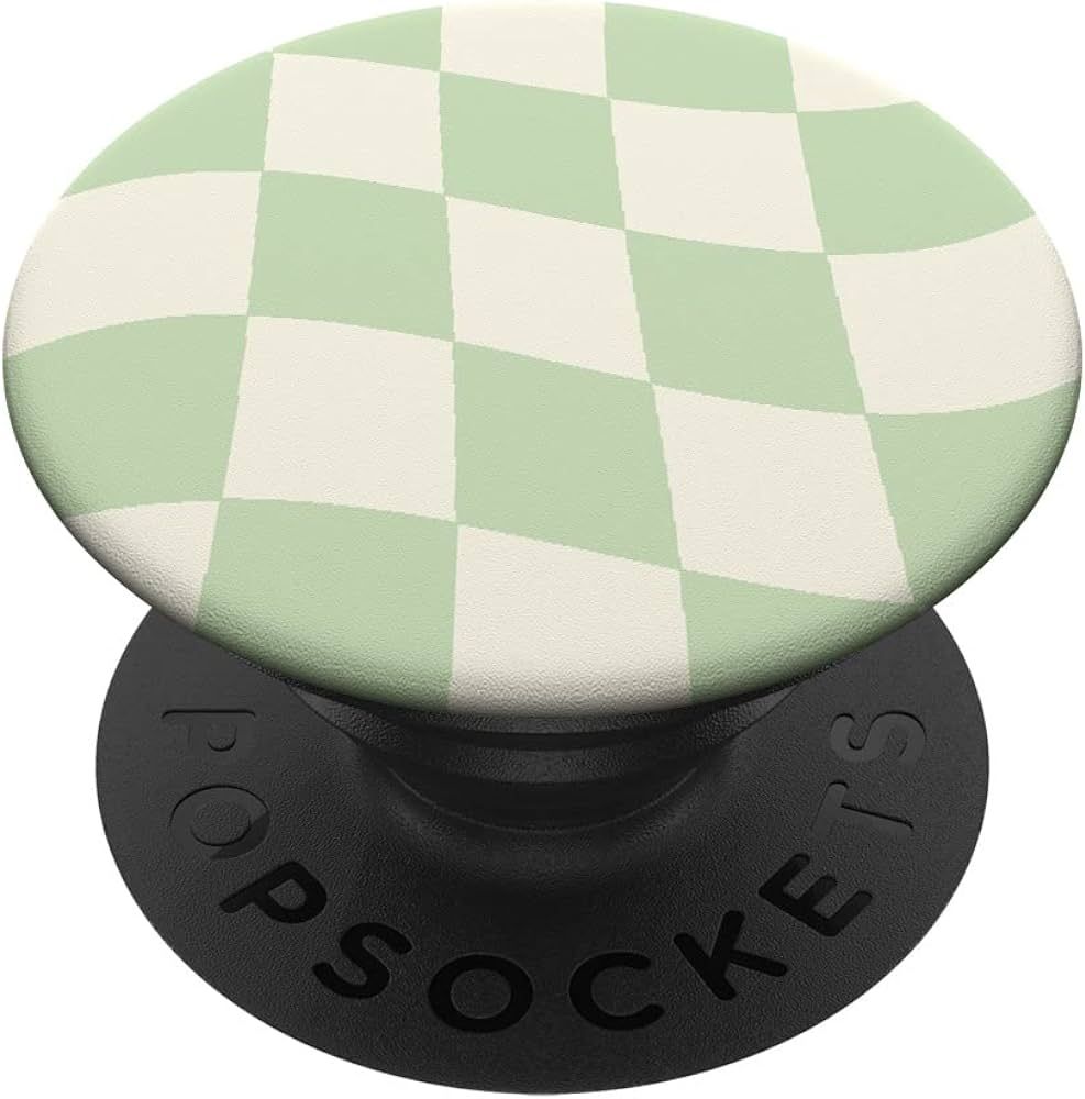 Danish Pastel Aesthetic Green Checkered PopSockets Standard PopGrip | Amazon (US)