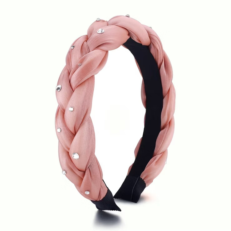 Liv & Ava BRAIDED HEADBAND WITH CRYSTAL Pink | Target