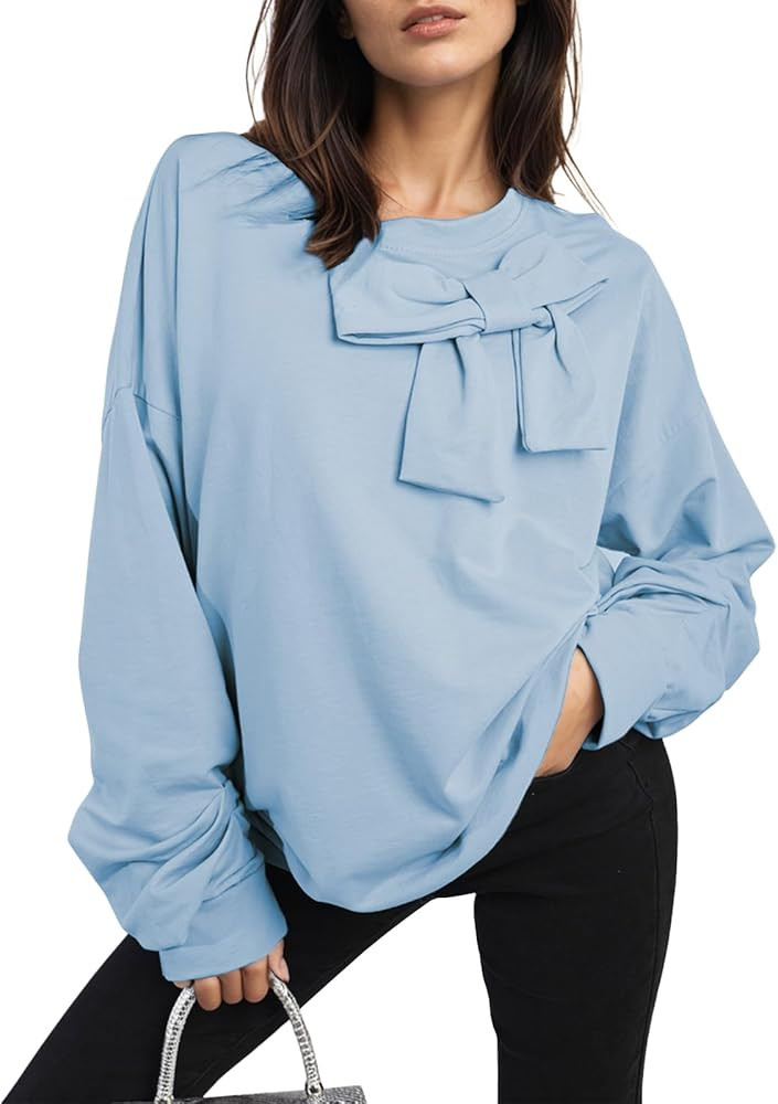 Cakulo 2024 Oversized Sweatshirts For Women Loose Fit Fall Fashion Crewneck Long Sleeve Casual Cu... | Amazon (US)