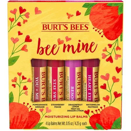 Burt s Bees Bee Mine Lip Balm Gift Set 4 Personalized Lip Balms | Walmart (US)