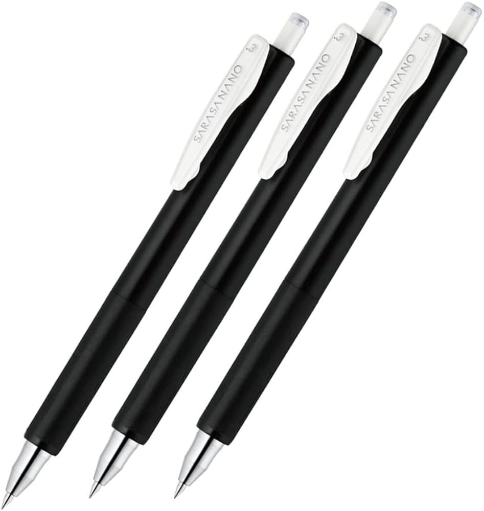 Zebra Sarasa Nano JJH72-BK3-AZ Gel Ballpoint Pen, 0.01 inches (0.3 mm), Black, Set of 3 | Amazon (US)