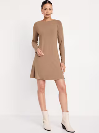 Long-Sleeve Mini Swing Dress | Old Navy (US)