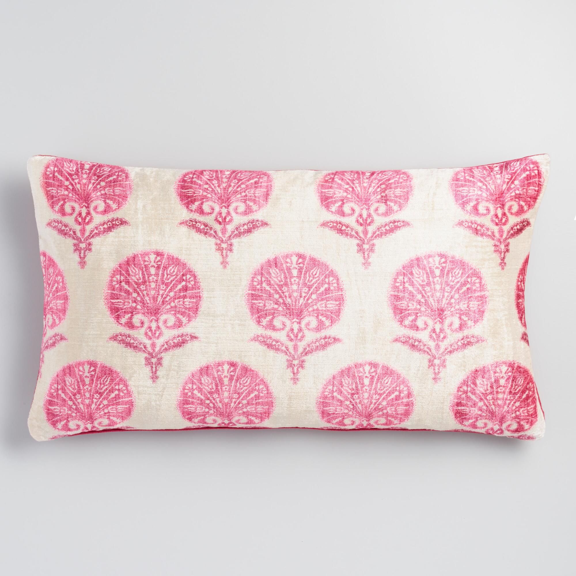 Floral Velvet Lumbar Pillow | World Market