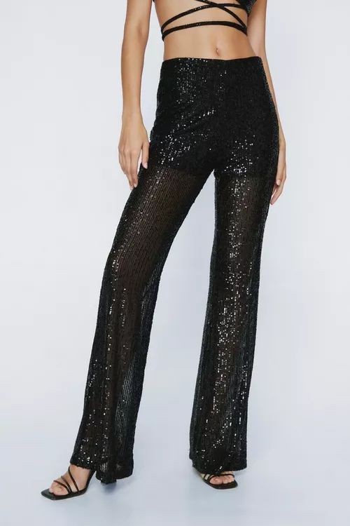Sequin Flared Trousers | Nasty Gal (US)