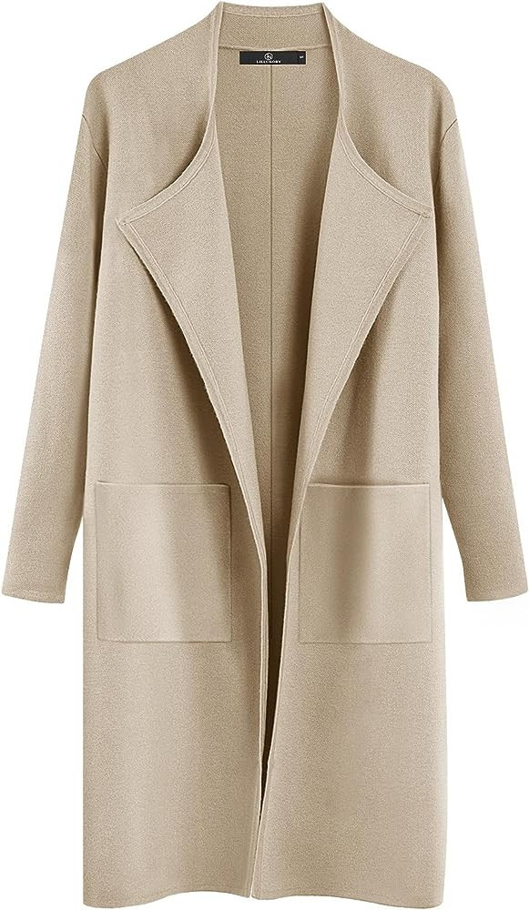 LILLUSORY Women's Long Knit Wool Cardigan Sweaters Oversized Fall Dressy Coatigan 2023 Winter Coa... | Amazon (US)