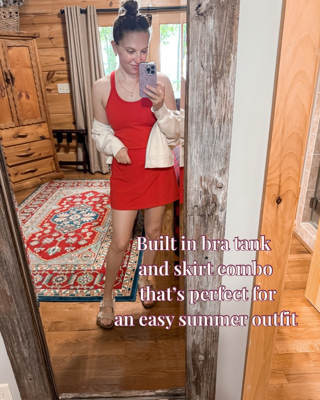 Built in bra tank and skortperfect for an easy summer outfit 
Wearing a small in both 
Amazon spring sale active set 

#LTKSaleAlert #LTKootd