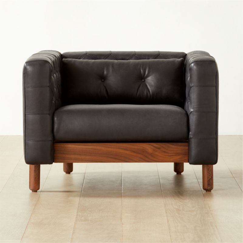 Marconi Modern Tufted Black Leather Accent Chair | CB2 | CB2