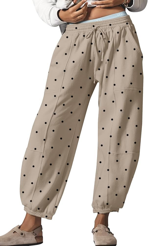 Leopard Pants Women Cheetah Print Pants 2026 Casual Baggy Barrel Sweatpants with Pockets | Amazon (US)