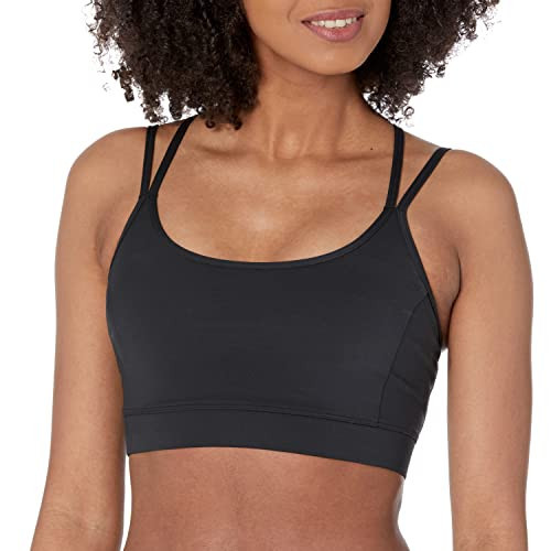 Amazon Essentials Women's Padded Comfy Sports Bra - Active Sculpt Strappy Back, Black, X-Small | Amazon (US)