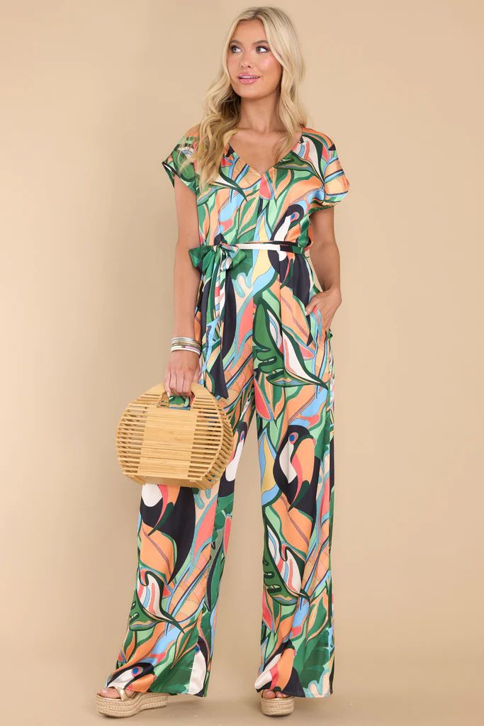 Vivacious Love Green Multi Print Jumpsuit | Red Dress 