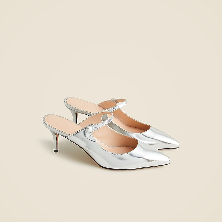 Colette mule heels in Italian specchio leather | J. Crew US