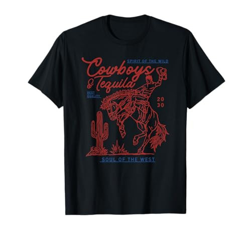 Texas Cowboys And Tequila Vintage Country Rodeo T-Shirt | Amazon (US)